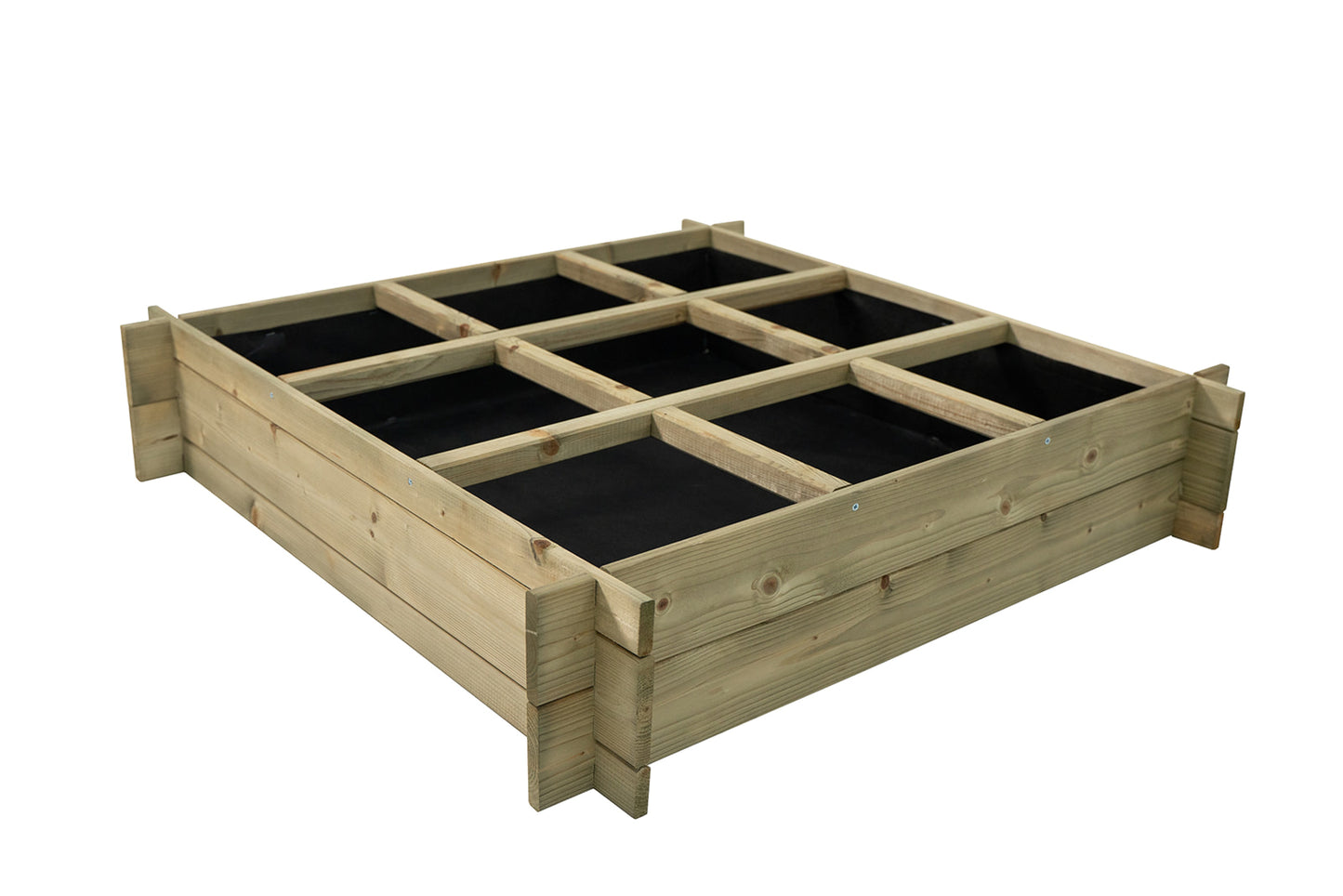 Vegetable bed with 9 sections