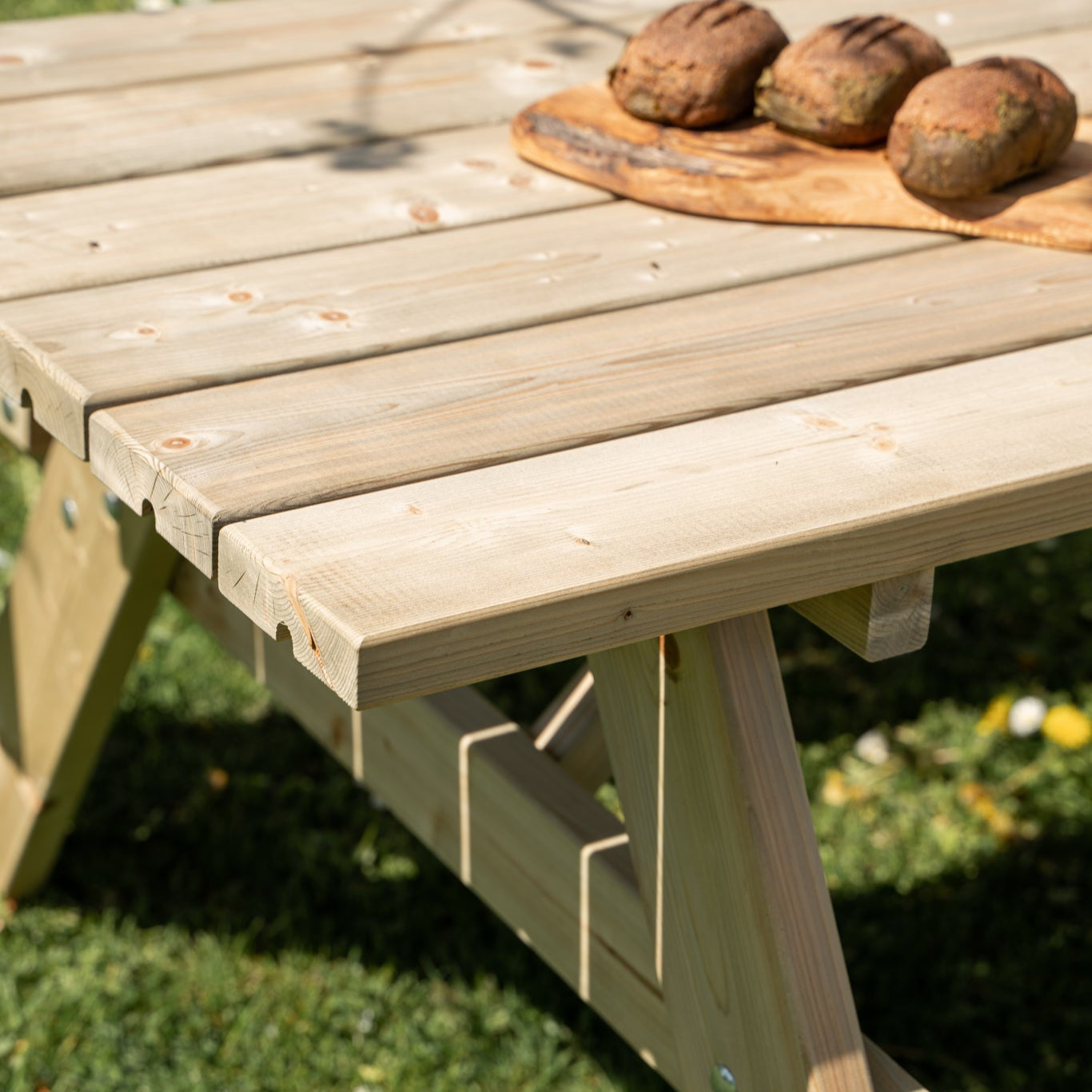 Picnic table with parasol hole